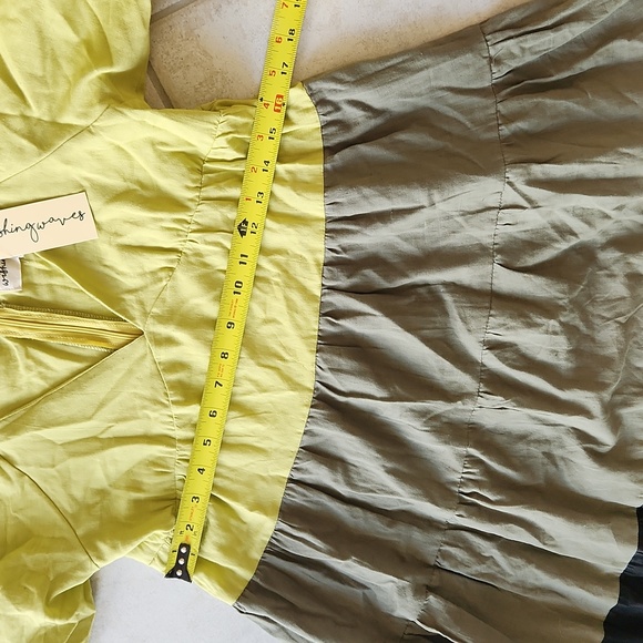 NWT ❗️ wishing waves olive green and black long dress small size - Picture 13 of 15